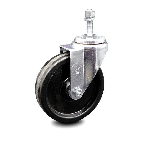 5 Inch Phenolic Wheel Swivel 10mm Threaded Stem Caster